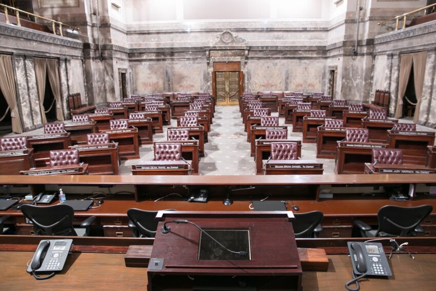The Senate chambers at the Washington state Capitol.