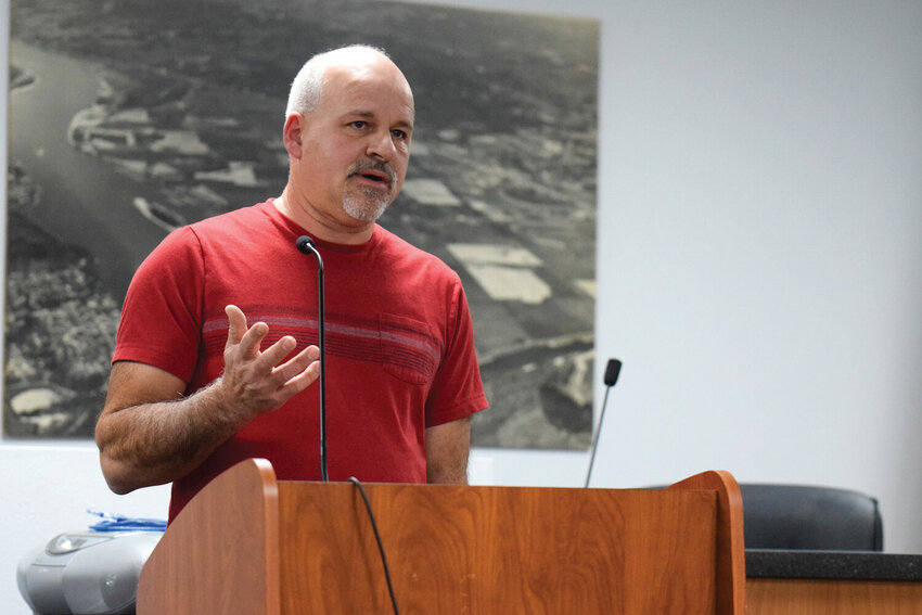Woodland property owner Daniel Soare speaks during a Woodland City Council meeting on Jan. 21. Soare returned to testify again on March 2, warning that a large increase in school impact fees could jeopardize his plans for a 23-unit apartment development near a local elementary school. The council ultimately failed to pass a vote to raise impact fees.