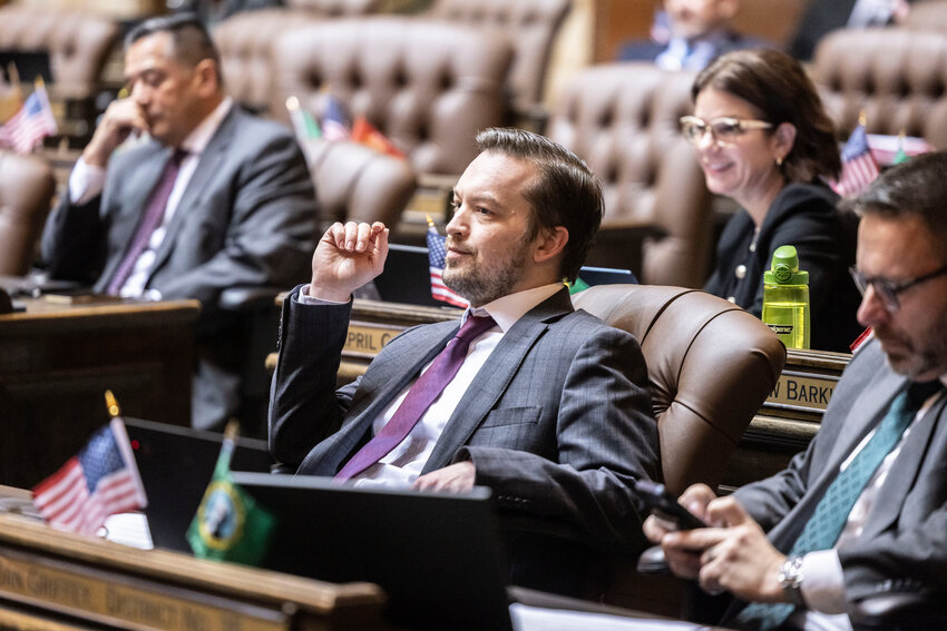 Rep. Travis Couture, R-Allyn, listens during a House floor debate on SB 6346 on Tuesday, March 10, in Olympia.