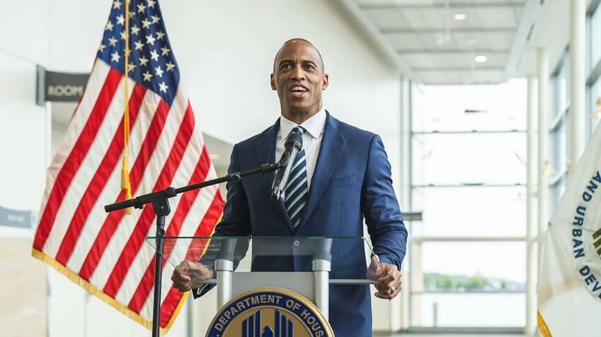 Housing and Urban Development Secretary Scott Turner speaks in Erie, Pa., May 28, 2025.