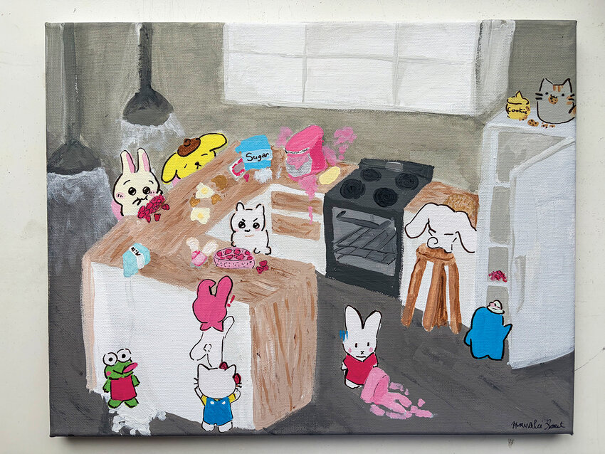 &ldquo;Sanrio Kitchen,&rdquo; by Hanalei, a seventh grader at King&rsquo;s Way Christian School, will be one of many student art pieces on display at a student art walk in Old Town Battle Ground from April 13-17.