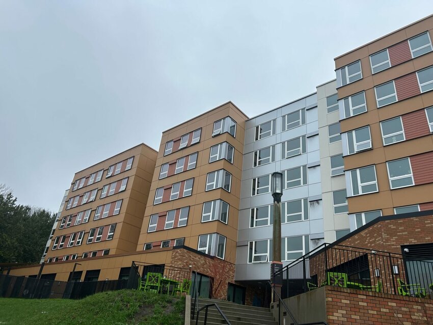 The Beacon Pacific Village housing complex where Washington Gov. Bob Ferguson announced new proposed housing investments on Dec. 18, 2025, in Seattle, Washington. (Photo by Jake Goldstein-Street/Washington State Standard)