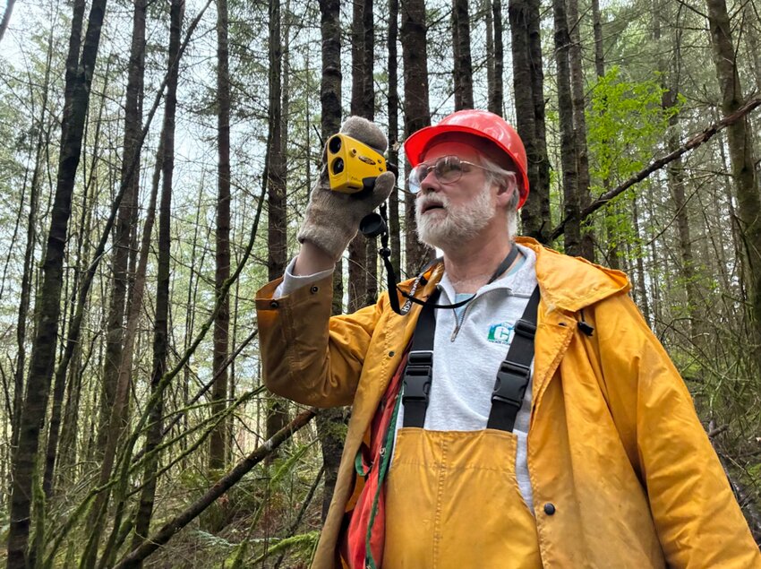 Ed Orcutt (R-Kalama) is working his day job as a forester surveying Douglas fir trees in Centralia when Washington's Legislature isn't meeting.