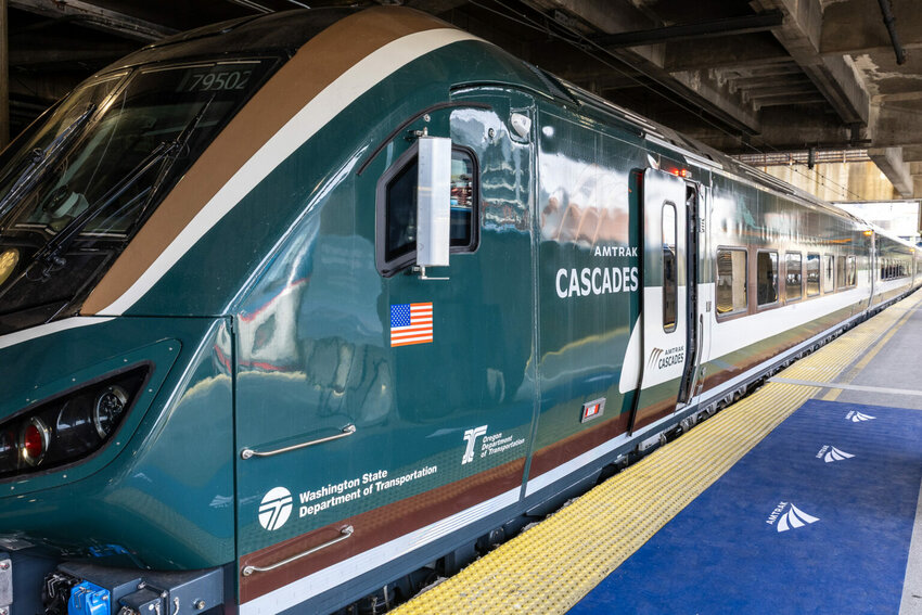 The first of Amtrak&rsquo;s new &ldquo;Airo&rdquo; trains took a timeout from testing in February to show off its Northwest color scheme and modern features for suitably impressed federal officials and media in Washington, D.C.