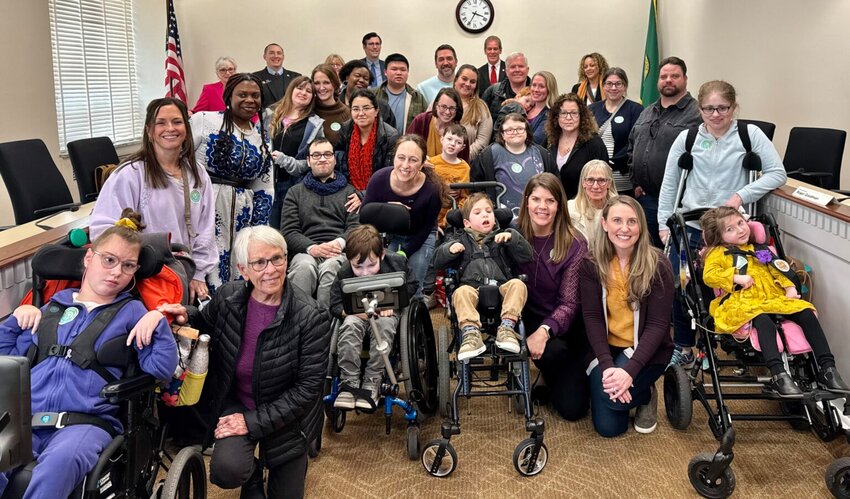 Families of children with developmental disabilities testified in front of a Washington House committee last year. (Photo courtesy of Katie Scheid)