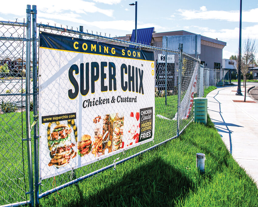 Despite the &ldquo;coming soon&rdquo; sign for Super Chix in Battle Ground along Southwest Scotton Way, the restaurant&rsquo;s status for the development remains &ldquo;up in the air&rdquo; as of mid-April.