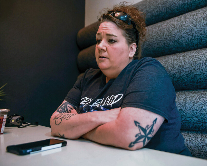 Jennifer De Luz speaks with The Reflector reporters during an interview in Woodland on April 30. Sher outlined her intention to resign, citing health challenges, housing instability and disputes with Mayor Todd Dinehart.