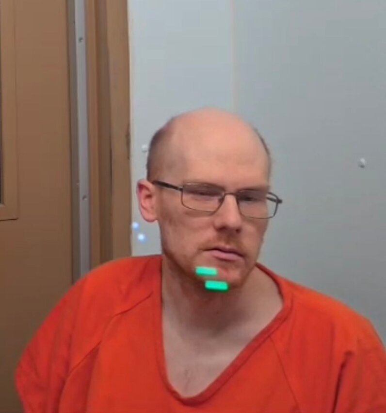 Chad Hartley makes a court appearance on Wednesday, May 6. Hartley remains in Clark County Jail on 17 charges related to a child exploitation investigation.