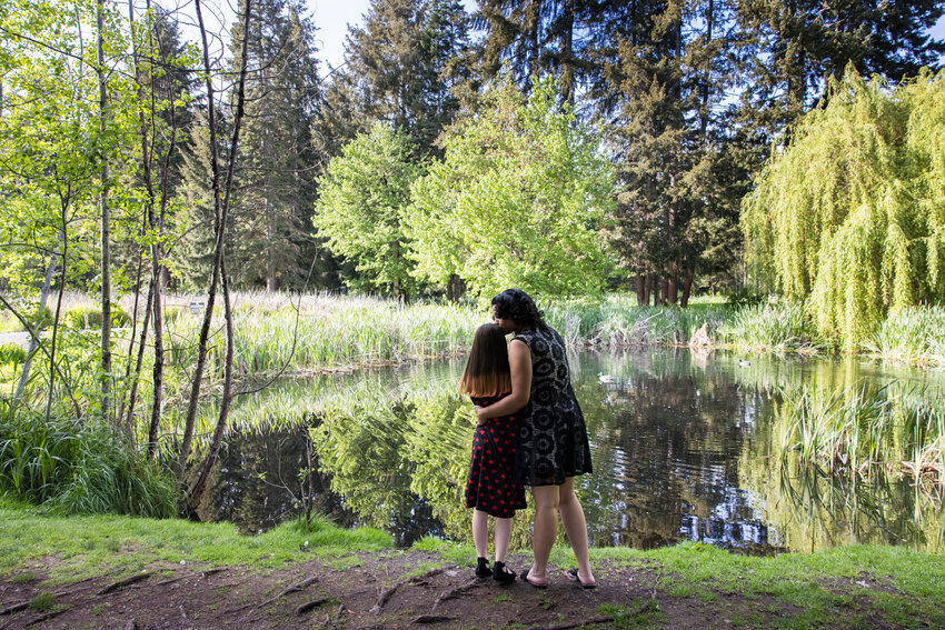Raven spends time with her daughter in a park in Thurston County, Wash. on a spring day. A judge gave Raven custody of her daughter in January 2026 following a 2 &frac12; year custody battle.