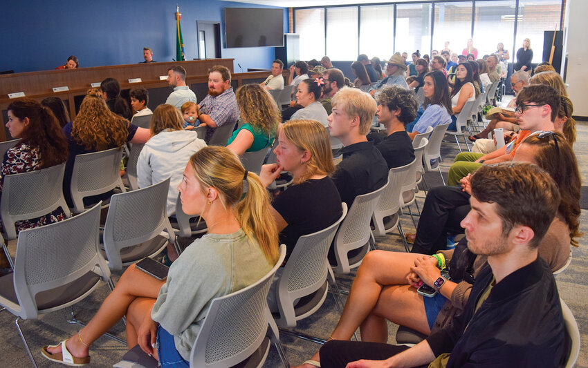 Community members almost filled every seat at the Ridgefield School District Board of Directors meeting on Tuesday, May 12. Parents, teachers and residents voiced concerns about cuts to recess and specialist instruction at the elementary schools.