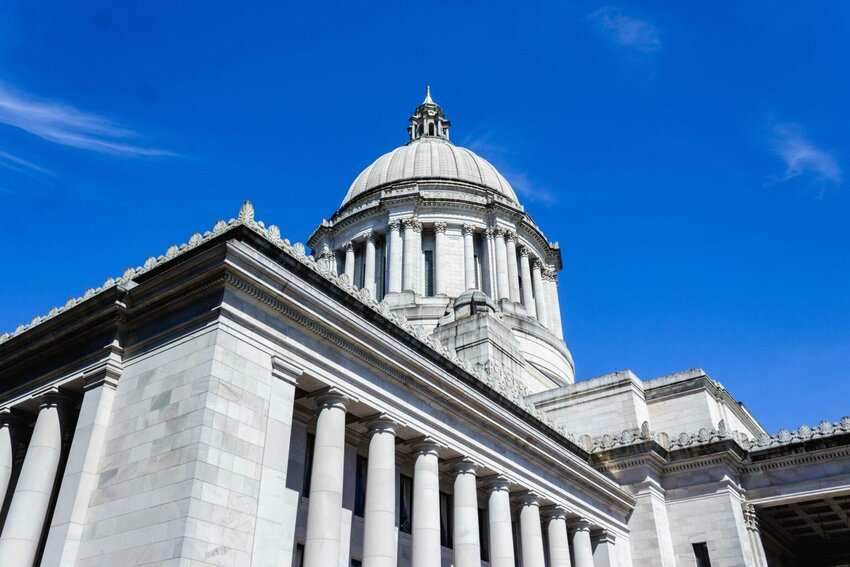 The Washington state Capitol on April 18, 2025. (Photo by Jacquelyn Jimenez Romero/Washington State Standard)