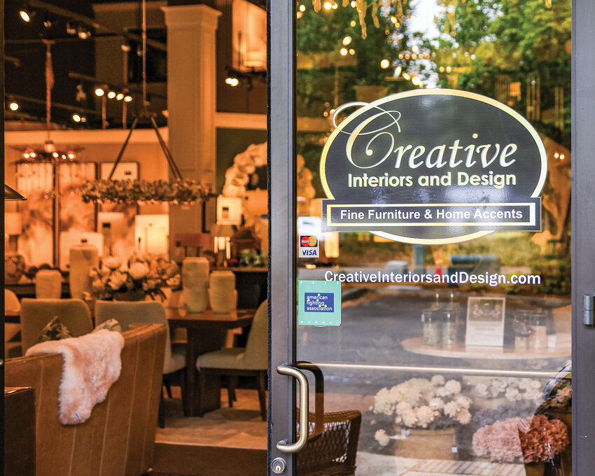 Customers at Creative Interiors and Design walk right into a robust showroom floor with curated displays of furniture, lighting and home decor that reflects the company&rsquo;s full-service interior design approach.