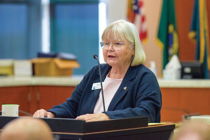 Clark County Council Chair Sue Marshall delivers the annual State of the County address on Tuesday, May 19, at the Clark County Council Chambers. Marshall discussed the county&rsquo;s comprehensive plan update and budget challenges during the event.Clark County Council Chair Sue Marshall delivers the annual State of the County address on Tuesday, May 19, at the Clark County Council Chambers. Marshall discussed the county&rsquo;s comprehensive plan update and budget challenges during the event.