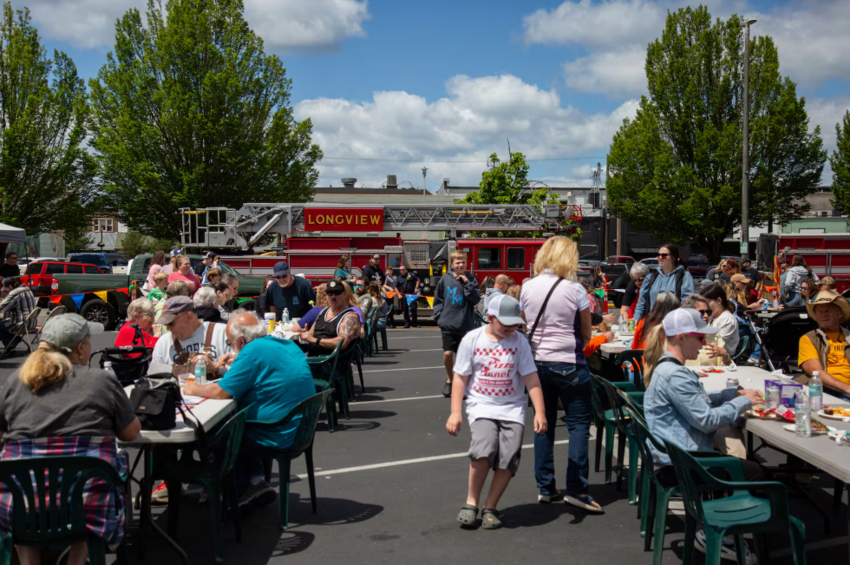 Hundreds attended a May 30, 2026, barbecue fundraiser in Longview to support the families of the victims of the Nippon Dynawave paper mill disaster.