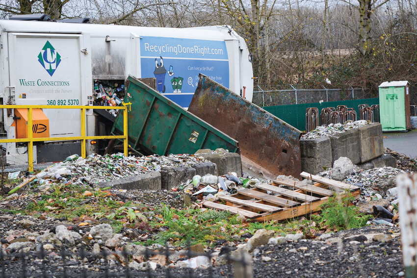 A Waste Connections vehicle transports waste to a transfer station in Clark County. Woodland city council members discussed a proposed zoning change that could allow construction of a future transfer station near 1776 Schurman Way on Monday, June 1.