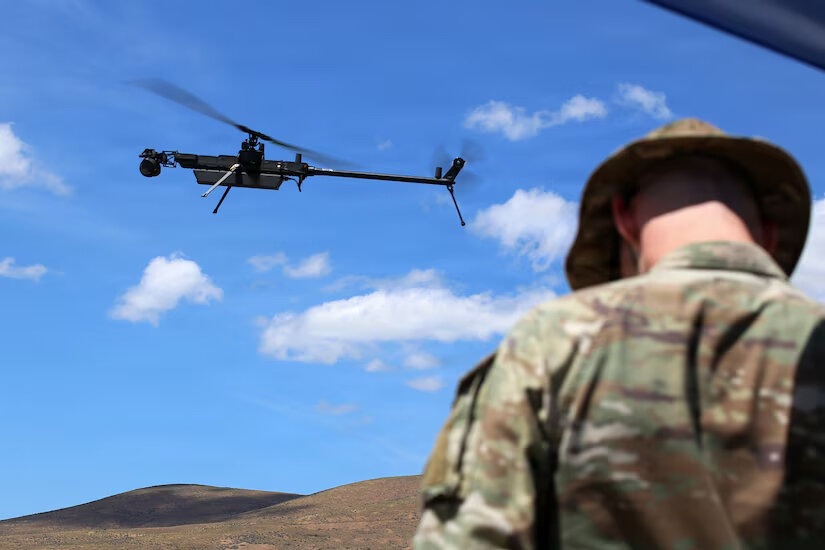 Army Warrant Officer Gregory Hederich, an unmanned aerial systems operations technician assigned to the Washington Army National Guard&rsquo;s 81st Multi-Functional Reconnaissance Company, operates a Ghost X drone during a counter-UAS field day demonstration at Yakima Training Center, Wash., June 2, 2026. (Photo by Joseph Siemandel/courtesy of U.S. Army)