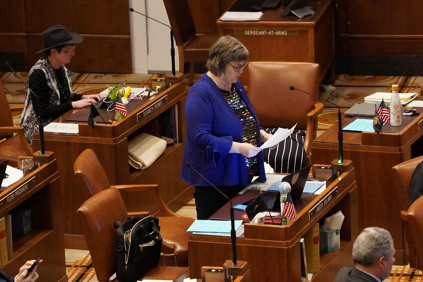 Sen. Janeen Sollman, D-Hillsboro, on Thursday evening, March 7, 2024, the last day of the session.