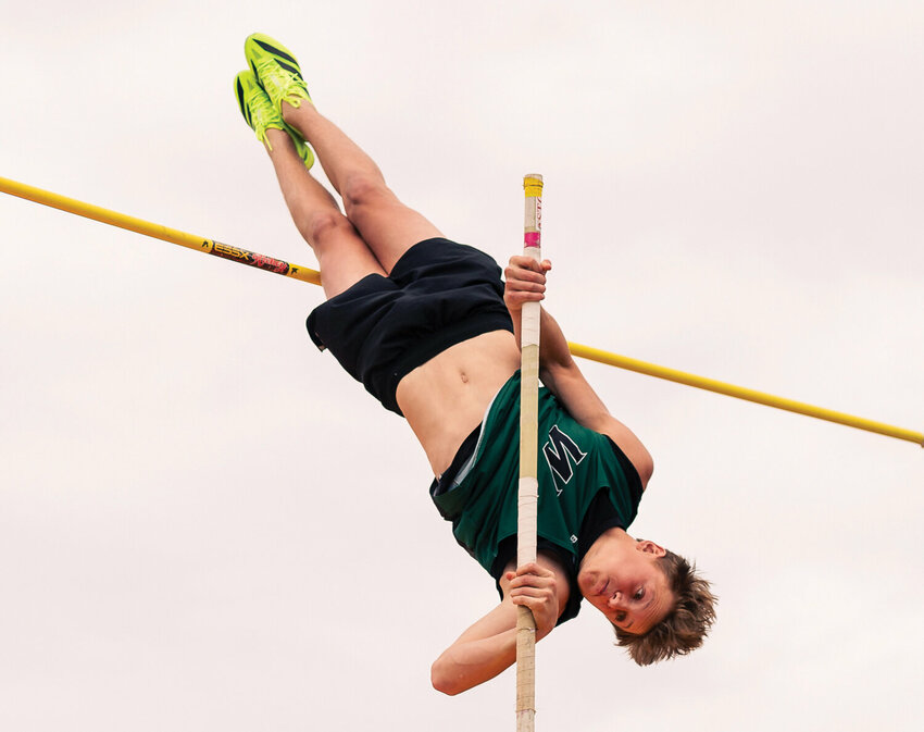 Woodland&rsquo;s Mason Thomas makes an attempt in the 2A boys pole vault at the WIAA State Track and Field Championships on Friday, May 29, at Mount Tahoma High School in Tacoma.