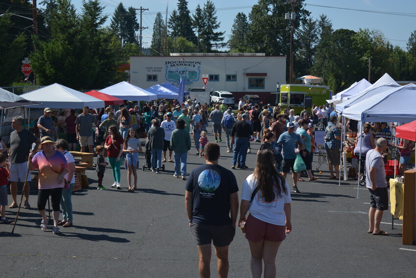 Crowds gather outside the Hockinson Community Center for the sixth annual Blueberry Festival in 2025.