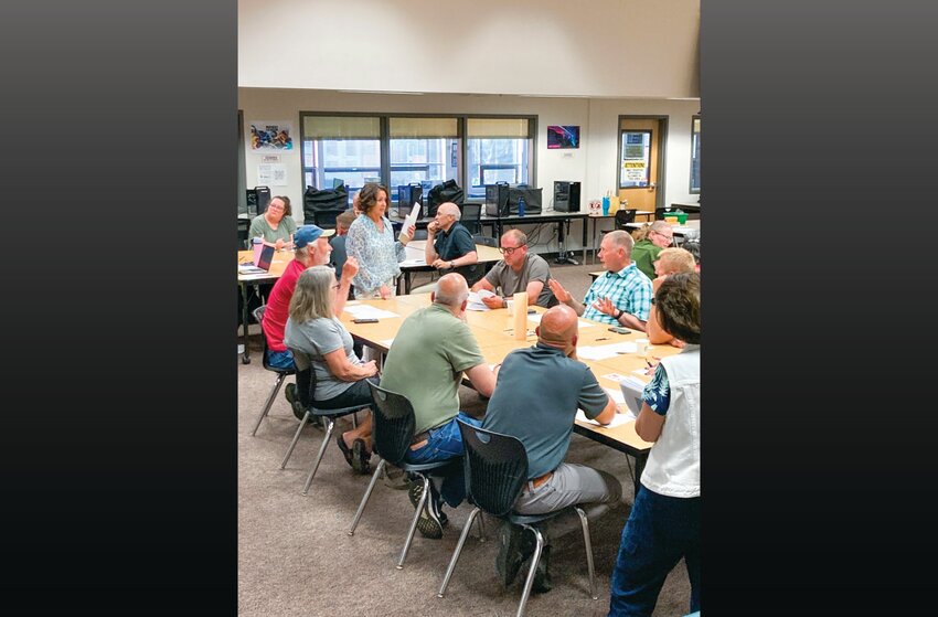 Battle Ground Public Schools Superintendent Shelly Whitten listens to attendees of the June listening session hosted by the school district to receive community input on budget priorities.