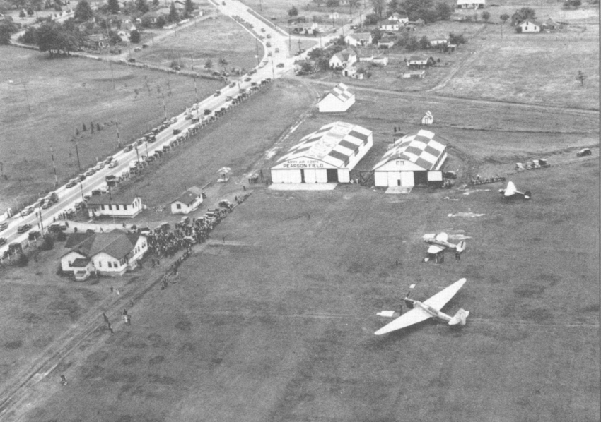 An aerial photo of Pearson Air Field from 1937.