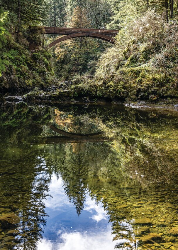 Fall colors began to hint hues of orange and yellow along the East Fork Lewis River at Moulton Falls Regional Park on Thursday, Oct. 1.