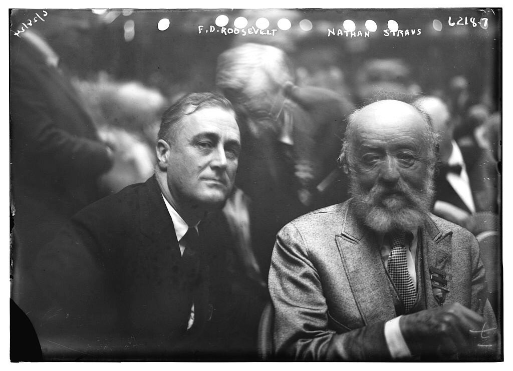 Nathan Straus, right, with Franklin D. Roosevelt at the 1924 Democratic National Convention.