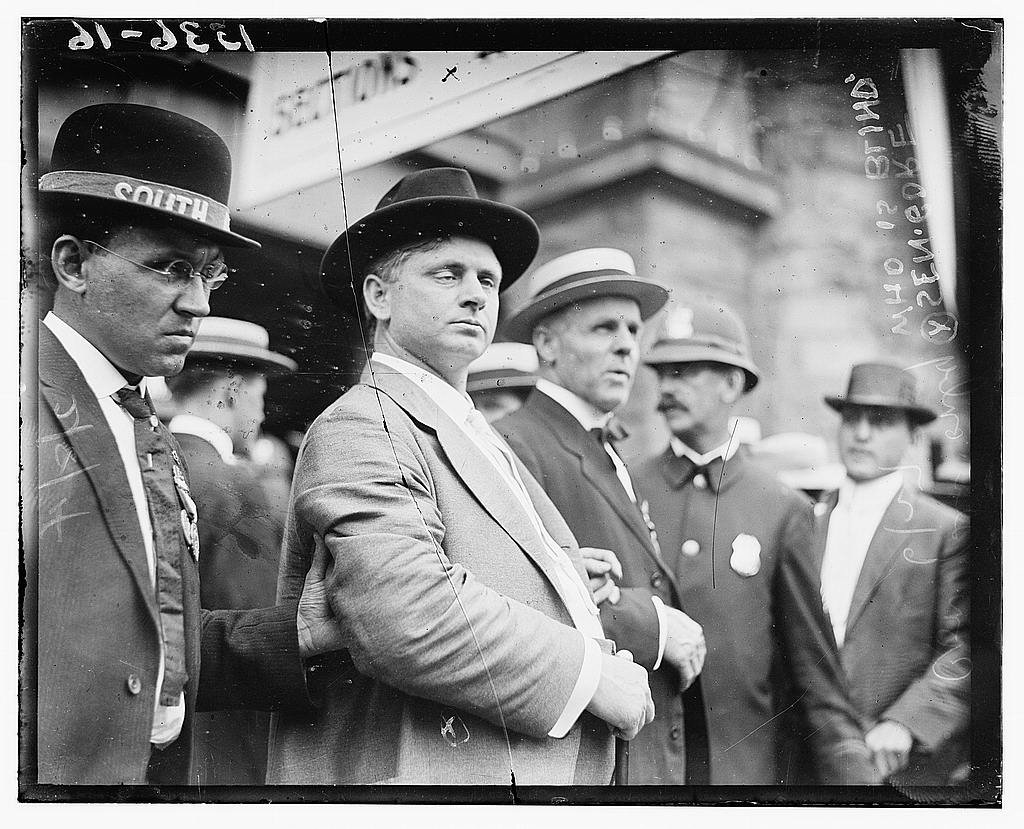Oklahoma Sen. Thomas Gore, second from left, is seen in this undated image by photographer George Grantham Bain. Gore was known as the Blind Cowboy.